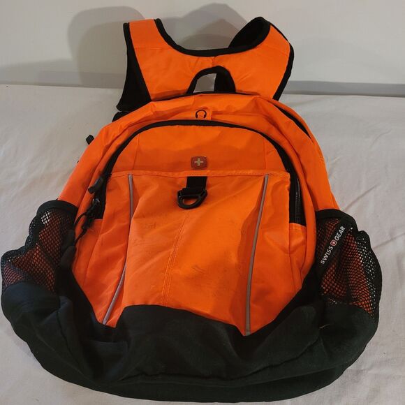Swiss Gear Airflow Orange/black Back Pack Pockets/zippers - Picture 1 of 11
